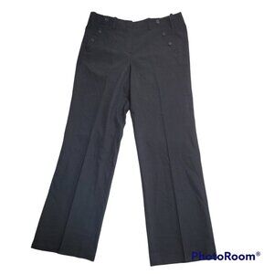 Black Career Pants Office Business Button Border Pockets Straight Leg Sandro